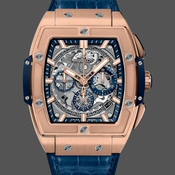 Replica Hublot Spirit of Big Bang Chronograph King Gold Blue Leather Herrenuhr 641.OX.7180.LR