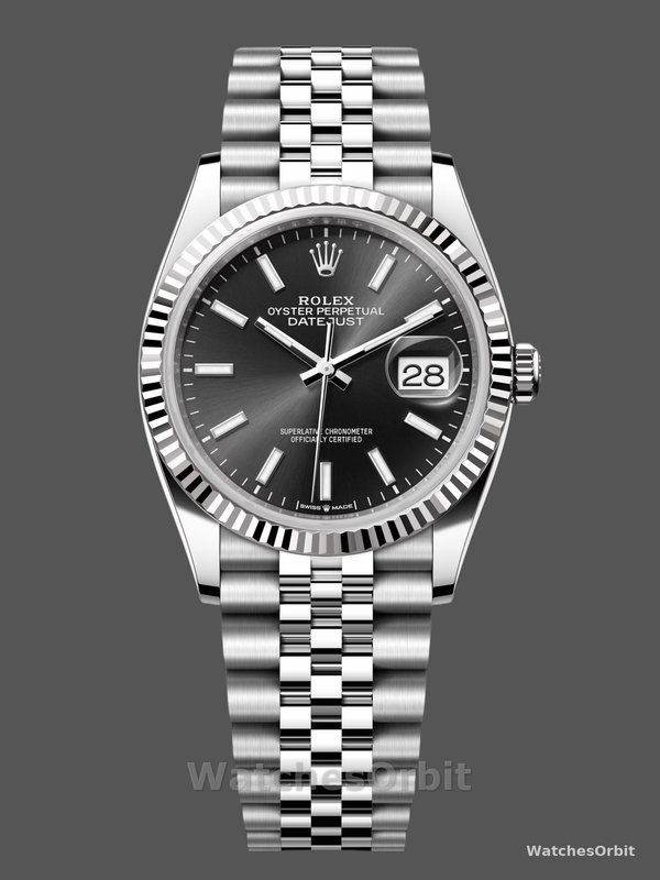 Rolex Datejust 36 Stahl mit geriffelter Lünette 126234 Replica